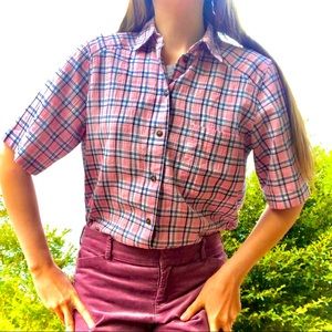 Vintage Pink Plaid Top